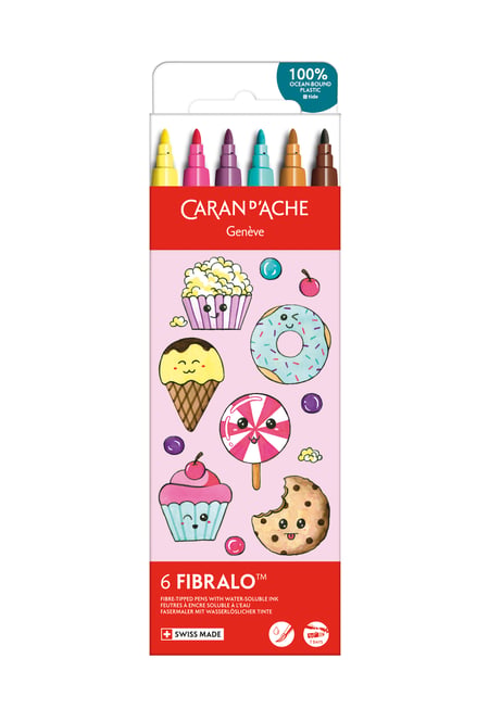 6 feutres Fibralo™ Caran d’Ache - Kawaii Candy