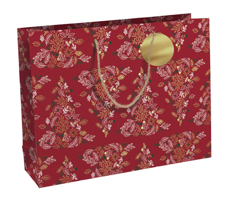 Sac d'emballage cadeau Clairefontaine - Red forest - Taille shopping - 37,3 x 11,8 x 27,5 cm