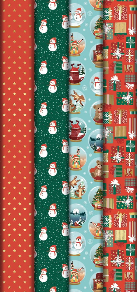Rouleau de papier cadeau Clairefontaine - Mon Noël rêvé - Modèles aléatoires - Vendu à l'unité