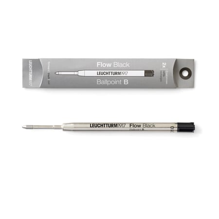 lot de 2 recharges pour stylo-bille Leuchtturm1917 - Drehgriffel Nr. 1 - Pointe large - Encre noire