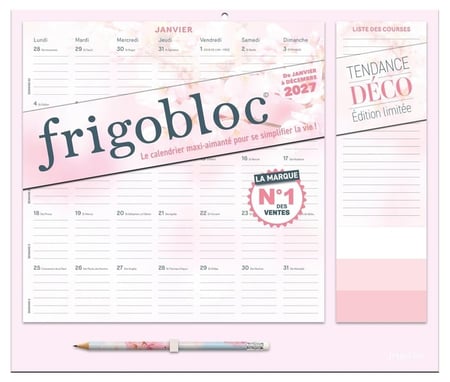 Frigobloc : Tendance déco Rose : Calendrier organiseur familial (édition 2027)