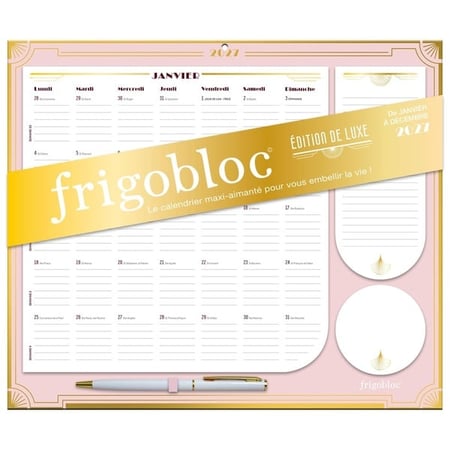 Frigobloc : Édition de luxe rose - Calendrier organiseur familial (édition 2027)