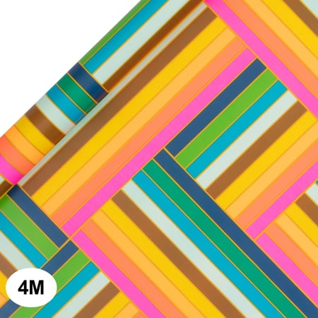 Papier cadeau Pictura - Multi striures - 70 x 400 cm