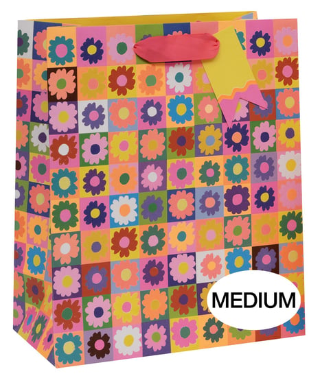 Sac cadeau Pictura - Carré pétales Pop - Taille M
