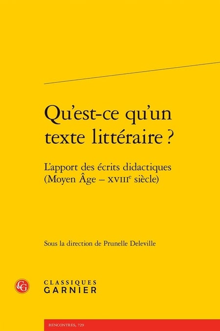 Qu'est-ce qu'un texte litteraire ? L'apport des écrits didactiques