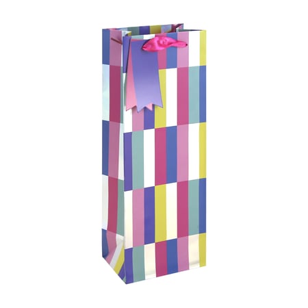 Sac bouteille Clairefontaine - 12,7 x 9 x 35,5 cm - Rayures holographiques