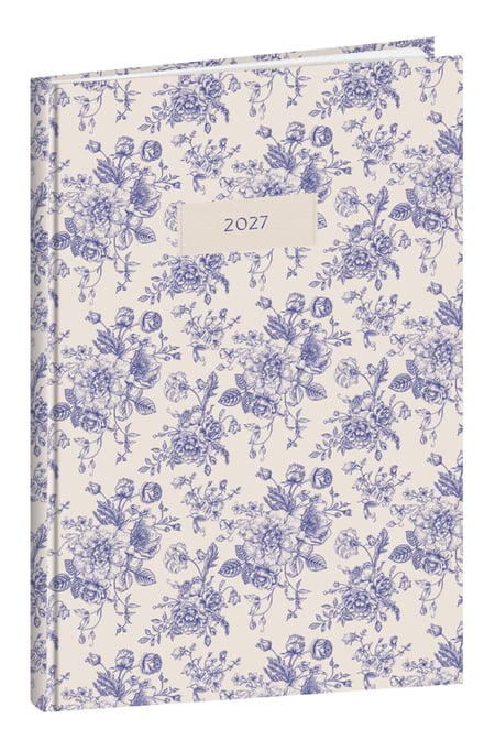 Agenda semainier 2027 Cultura - 16 x 24 cm - Fleurs bleues