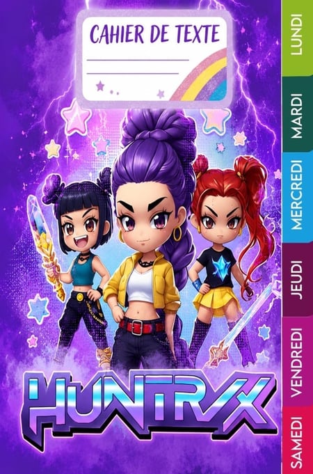 Cahier de Textes Scolaire 2026-2027 - KPOP DEMON HUNTERS : Carnet de Devoirs pour Élèves du Primaire - CP, CE1, CE2, CM1 et CM2 - Organisation...