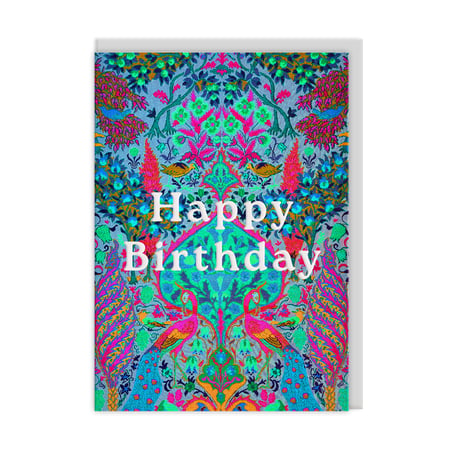 Carte de vœux Ohh Deer - Happy birthday paon