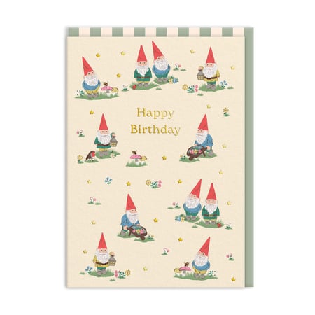 Carte de vœux Ohh Deer - Happy birthday nains de jardin