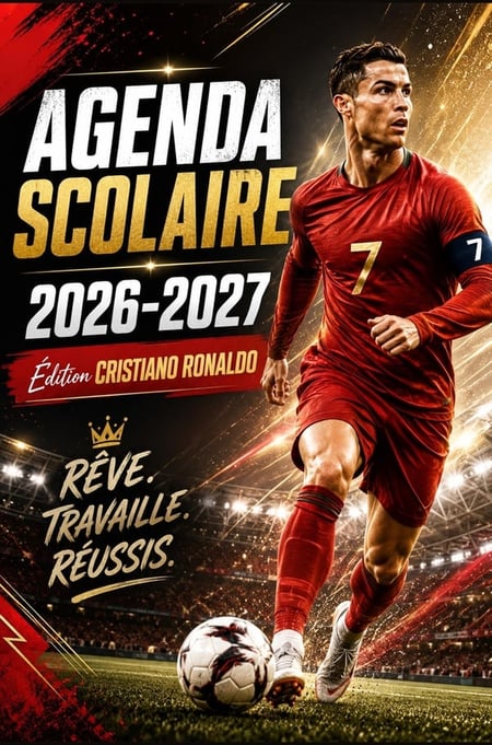 Agenda scolaire cristiano ronaldo 2026-2027 - organiseur scolaire francais de septembre 2026 a juill