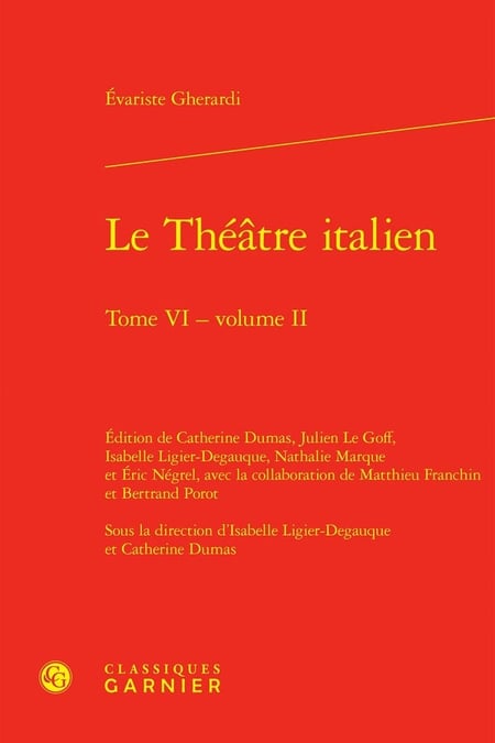 Le Théâtre italien Tome 6, volume 2