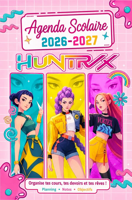 Agenda Scolaire 2026-2027 K Pop Demon Hunters - Planificateur pour Élèves du Primaire, Collège : et Lycée  Cours, Devoirs et Emploi du Temps