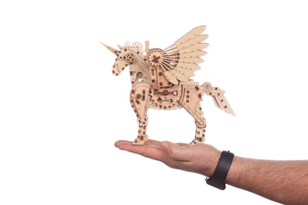 MAPED Kit figurine LICORNE : puzzle 3D bois numéroté et modeler : pâte  durcissante à l'air libre