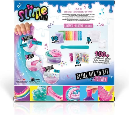 Kit de Slime - Kit de Fabrication de Slime pour l'artisanat d'art des  Enfants, avec 48 Paillettes en Poudre, 12 Slime Transparent, des  Paillettes, des charmes Slime Deja Fait : : Jeux