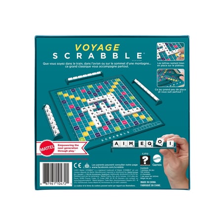 Mattel games Voyage Au Scrabble Minimaliste GRATUIT Cjt12Fr + UNO  Multicolore