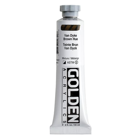 Peinture acrylique Golden - 59 ml - brun van dyck