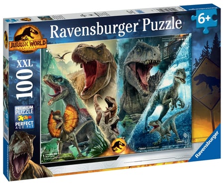Puzzle 100 pièces XXL - Les espèces de dinosaures / Jurassic World 3