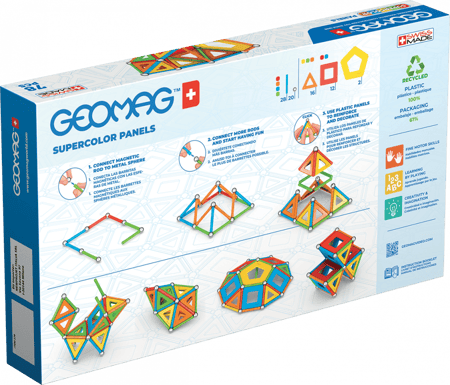 Jeu de construction magnétique 78 pcs Panels supercolor EcoFriendly GEOMAG  : le jeu à Prix Carrefour