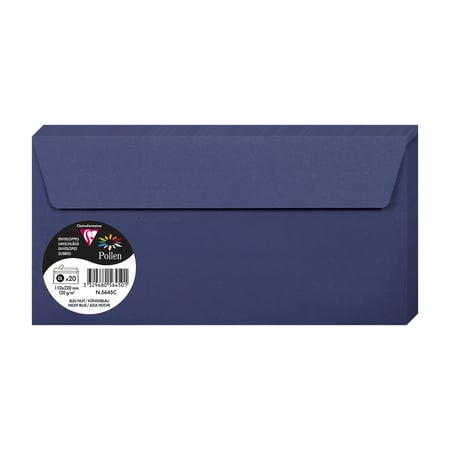 20 enveloppes Pollen 110x220 mm - Bleu nuit - Cartons d'Invitation