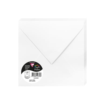 20 enveloppes Pollen 165x165 mm - Blanc - Cartons d'Invitation - Préparer  la Fête - Fêtes et anniversaires
