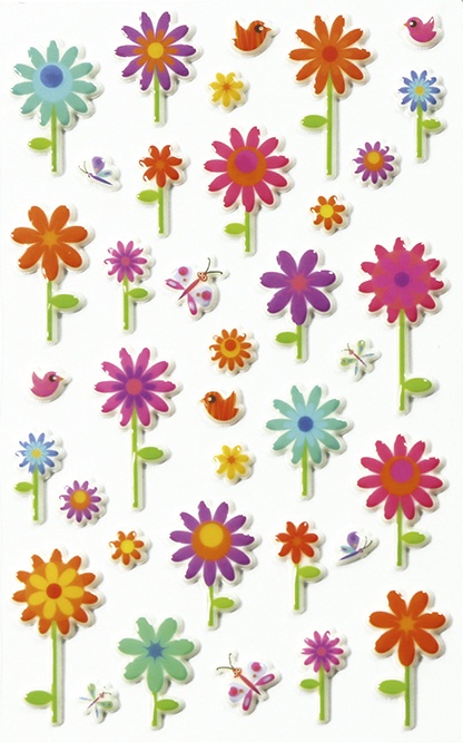 Sticker fleurs sauvages stylisées 68x48cm - Mr.Bricolage