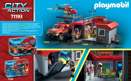 Caserne pompiers transportable - Playmobil® - 71193 - Jouer au