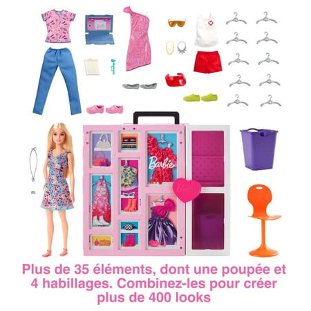Poupée et Coffret dressing Deluxe Mattel - Barbie