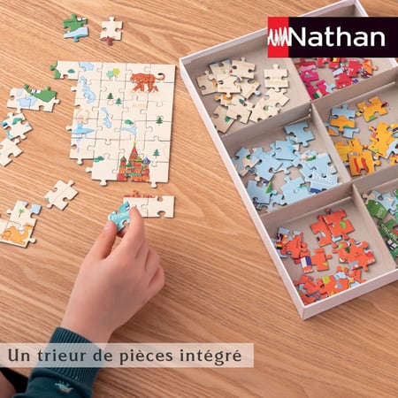 Nathan - Puzzle Enfant - 250 pi`eces - Carte du monde - Fill