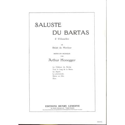 Saluste du Bartas - partition Piano