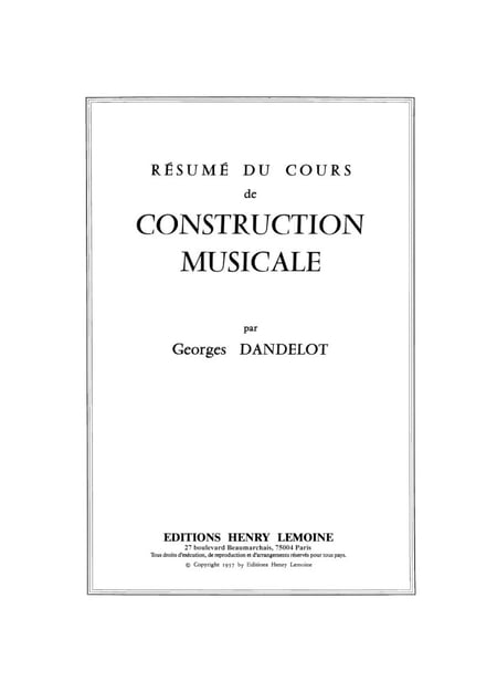 Résumé de cours de construction musicale