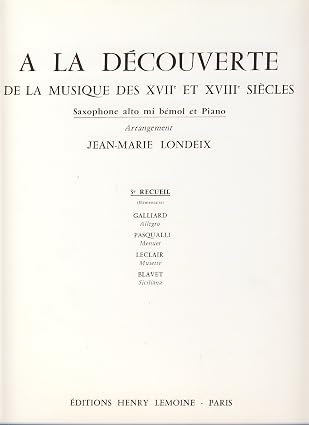 A La découverte de la musique des 17° et 18° siècles Vol.3