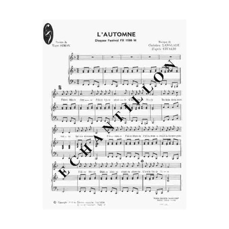 Et l'automne - partition Piano