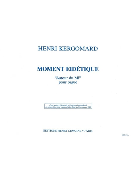 Moment éidétique - partition orgue