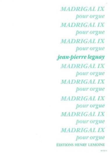 Madrigal IX - partition orgue