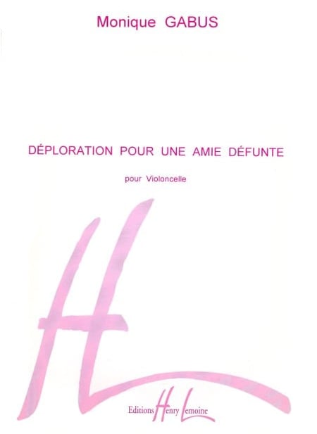 Déploration pour une amie défunte - partition violoncelle