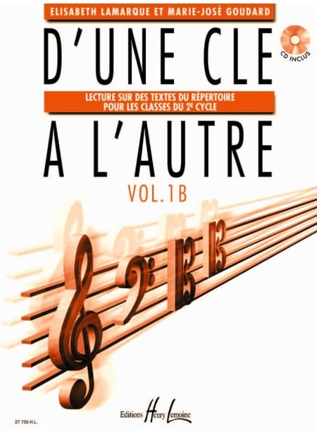 D'une Clé à l'autre Vol.1B - partition formation musicale