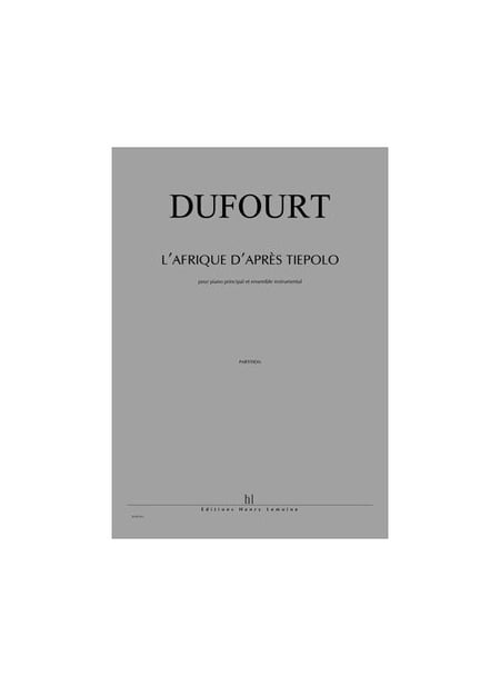 L'Afrique d'après Tiepolo - partition Piano