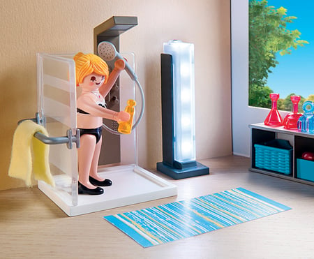 Playmobil® - Salle de bain avec douche à l'italienne - 9268 - Playmobil®  City Life - Figurines et mondes imaginaires - Jeux d'imagination