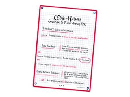 AQUITAINE PAPETERIE  FICHES BRISTOL OXFORD REVISION 2.0 A5 PERFOREE 32  FICHES/FILM Q5X5 CADRE ROUGE