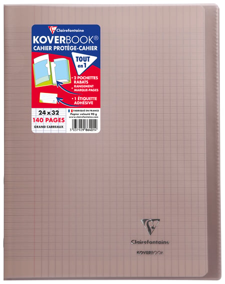 CLAIREFONTAINE Cahier KOVERBOOK 140 pages Seyès A4+ assortis