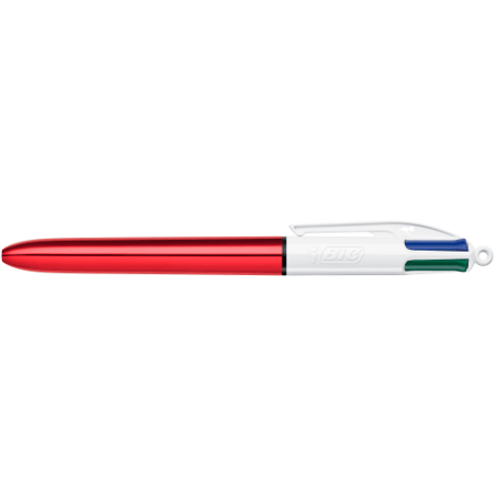 BIC - Lot De 4 Stylos 4 Couleurs Shine, Pointe Moyenne 1,0 Mm, Corps Métallisés (Rouge, Bleu, Rose, Violet)