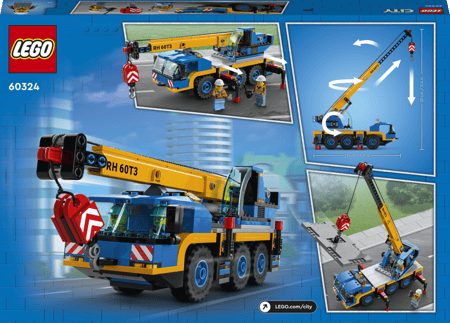 LEGO City 60324 - La Grue Mobile, Jouet Camion de Chantier, Cadeau