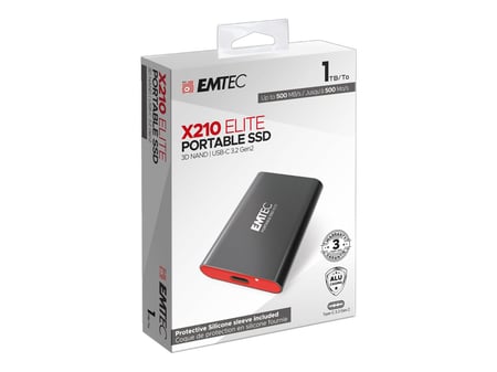 EMTEC X210 - Disque SSD externe - 1 To - USB 3.2 Gen 2 - Disques dur et  périphériques de stockage - Matériel Informatique High Tech