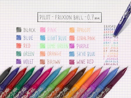 Pilot Frixion Lot de 15 recharges effaçables pour stylo roller