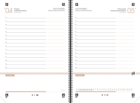 Agenda Oxford Touch - 1 jour par page - 12 x 18 cm - différentes