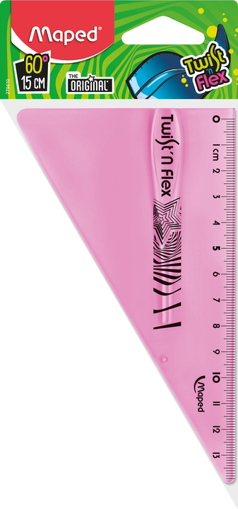Kit de traçage Maped Twist 'N Flex en plastique souple - 1 règle 15 cm, 1  équerre 60°, 1 rapporteur - coloris assortis - Papel