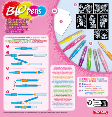 Blopens Magic - 5 feutres - Plastique créatif - Supports de dessin et  coloriage