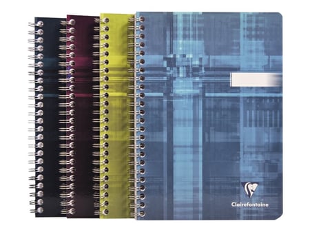1 carnet à spirales - Format A5 14.8 x 21 cm - Clairefontaine - 100 pages  petits carreaux - Coloris assortis - Carnets - Cadeaux Papeterie