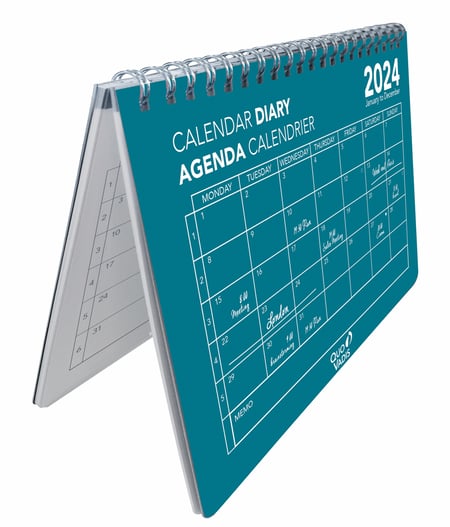 Calendrier 2023/2024 - Oslo Calendar - 16 x 24 cm - Quo Vadis - Bleu -  Agendas Civil - Agendas - Calendriers